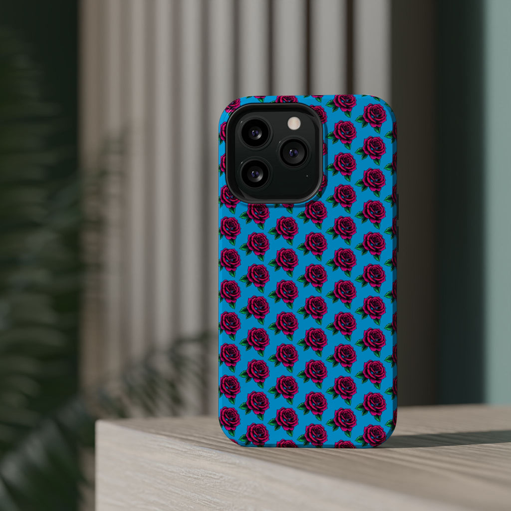 Phone Cases | Bright Rose Pattern Magnetic Impact-Resistant Case