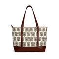Handbag | Brown Leather Trimmed Vintage Floral Everyday Shoulder Bag
