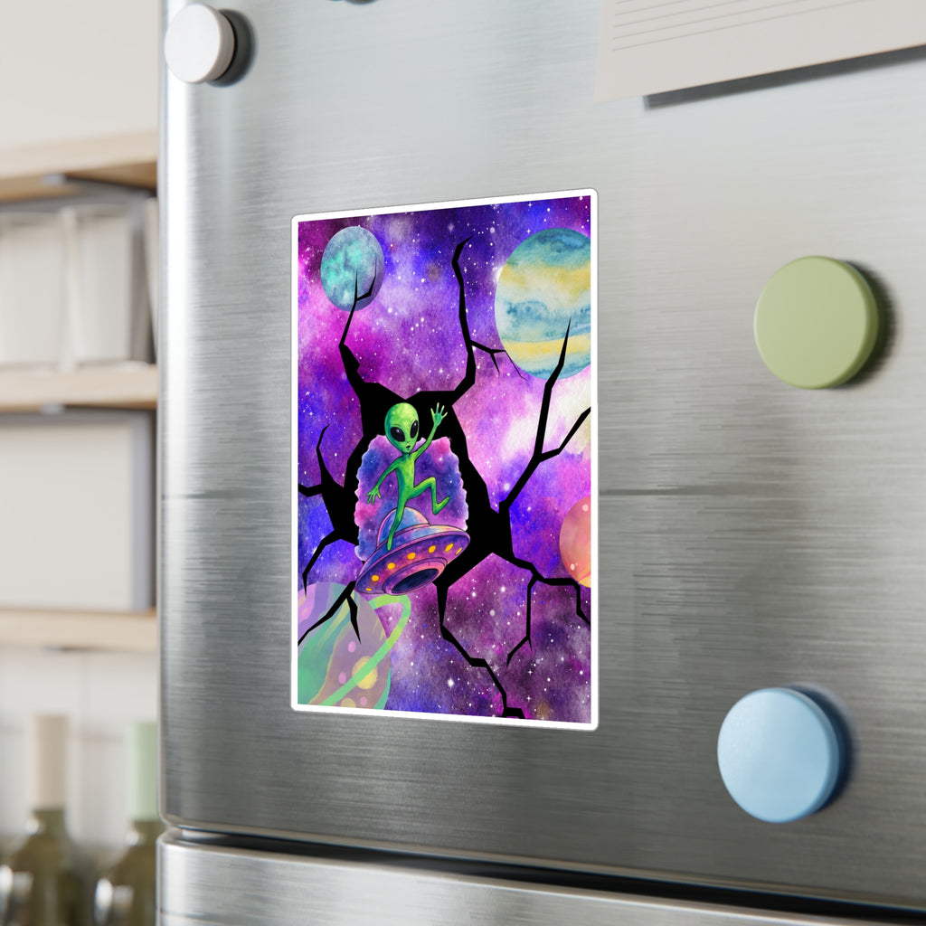 Vinyl Decal | Colorful Space Alien Kiss-Cut Sticker