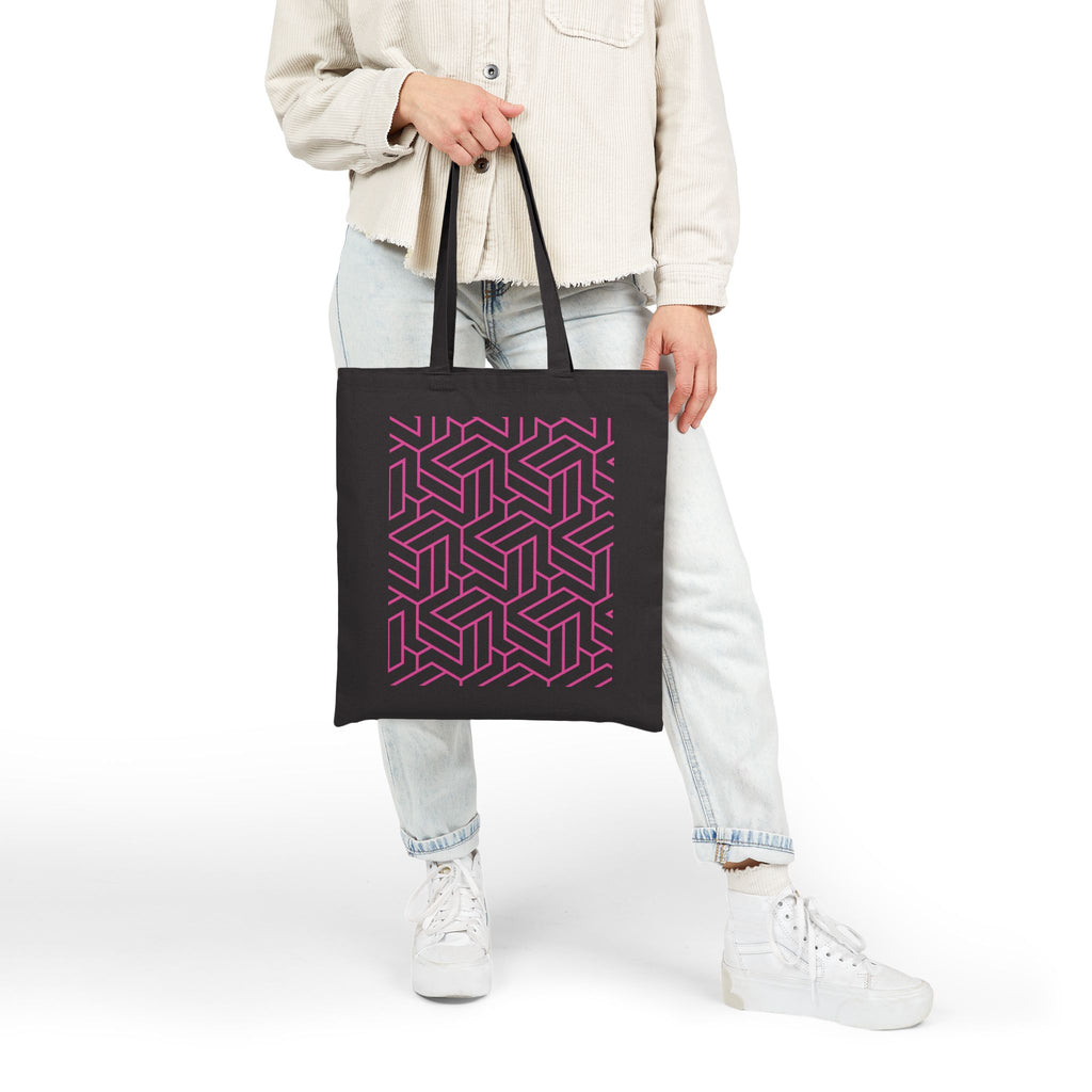 Tote Bag | Pink Optical Illusion Canvas Tote