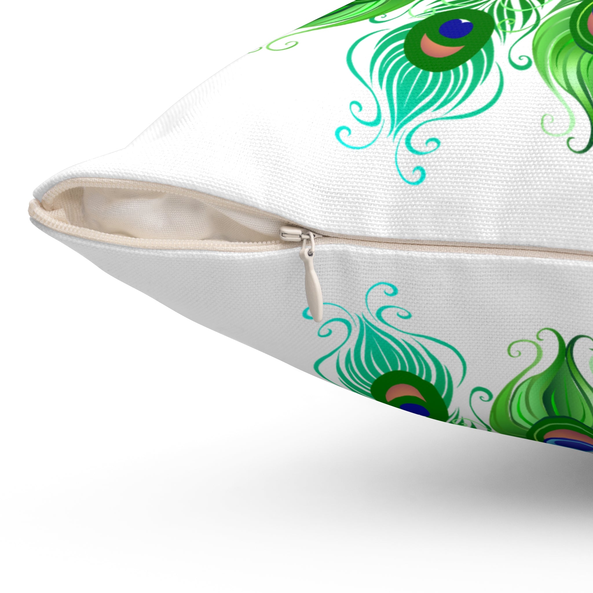 Throw Pillow | Peacock Feather Monogram Pillow