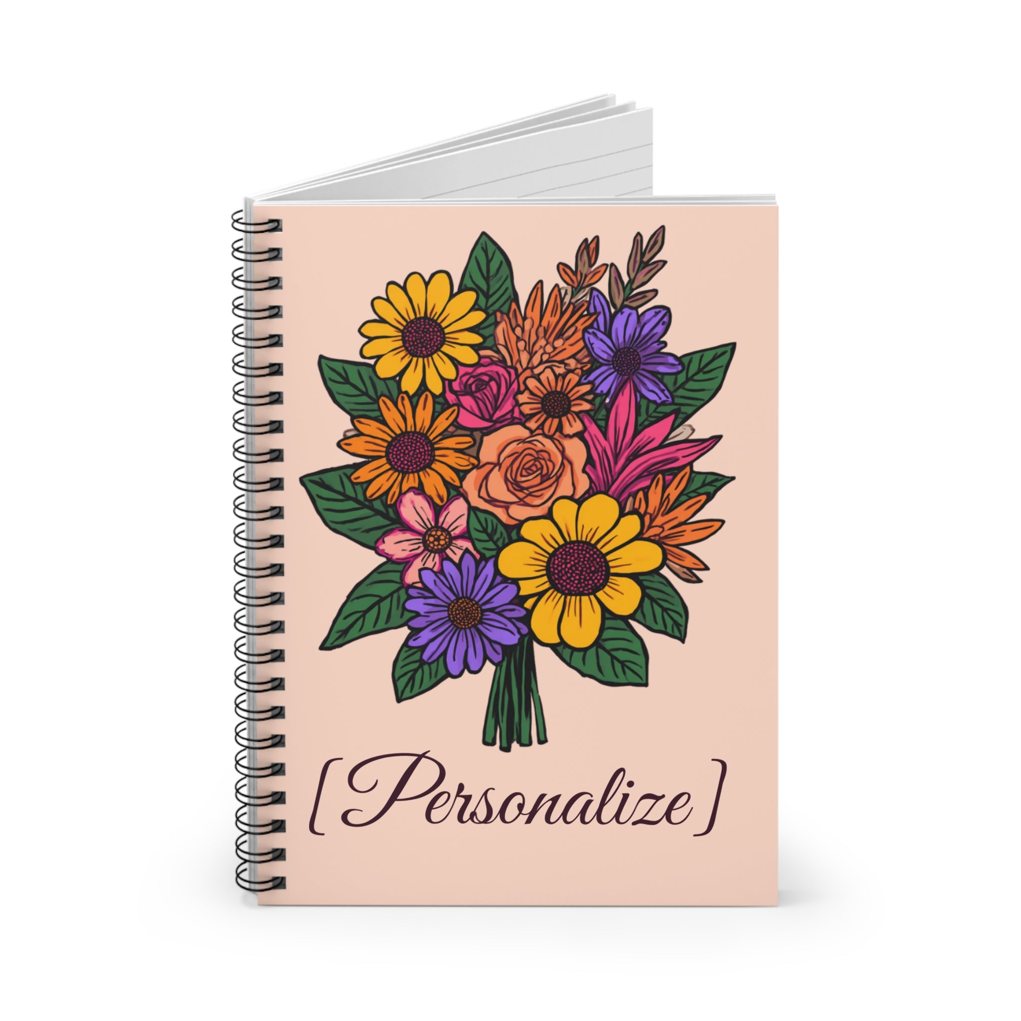 Journal | Personalized Blush Floral Spiral Notebook