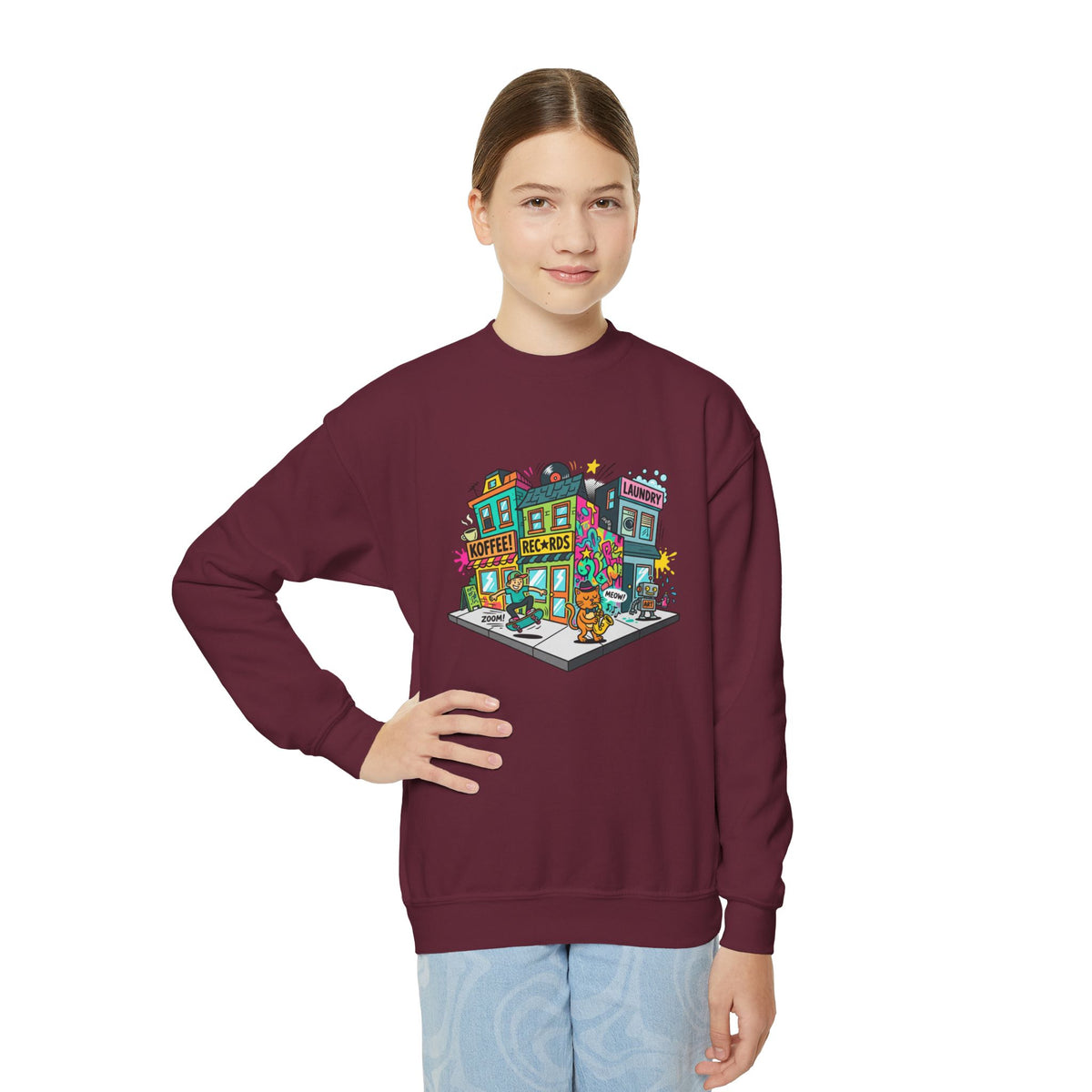 Colorful City Life Crewneck Sweatshirt