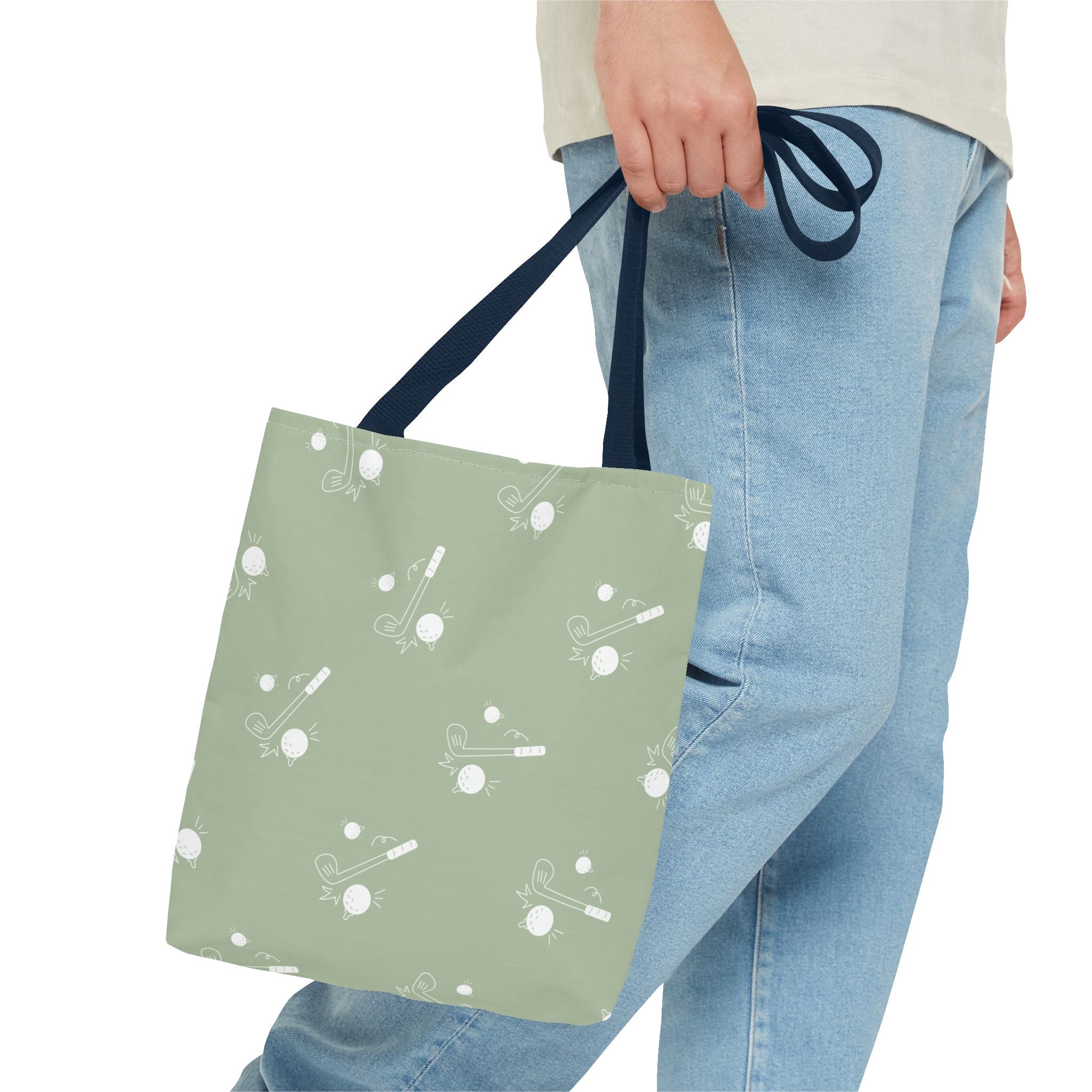 Tote Bag | Sage Green and Golf Pattern Shoulder Bag