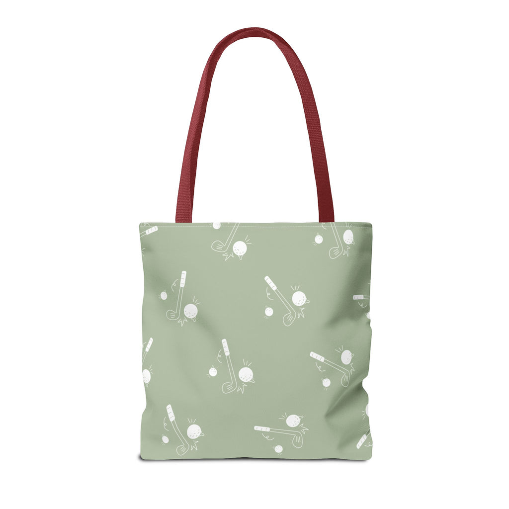 Tote Bag | Sage Green and Golf Pattern Shoulder Bag