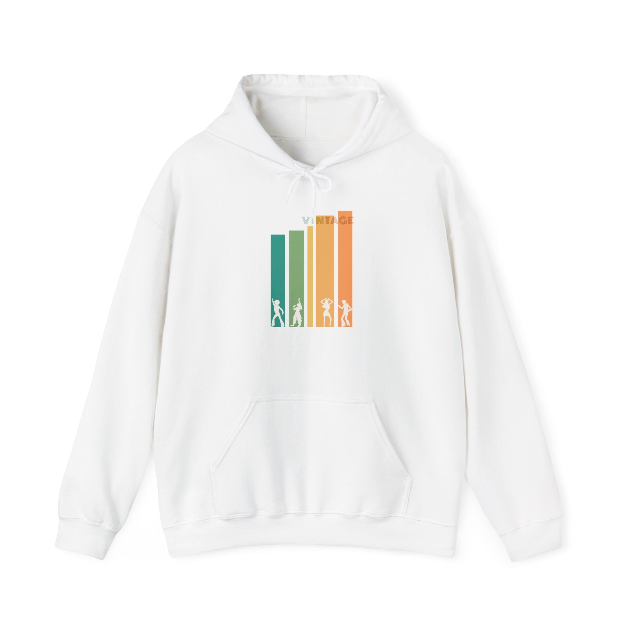 Hoodie | Colorful Retro Vertical Bars 'Vintage' Hooded Sweatshirt