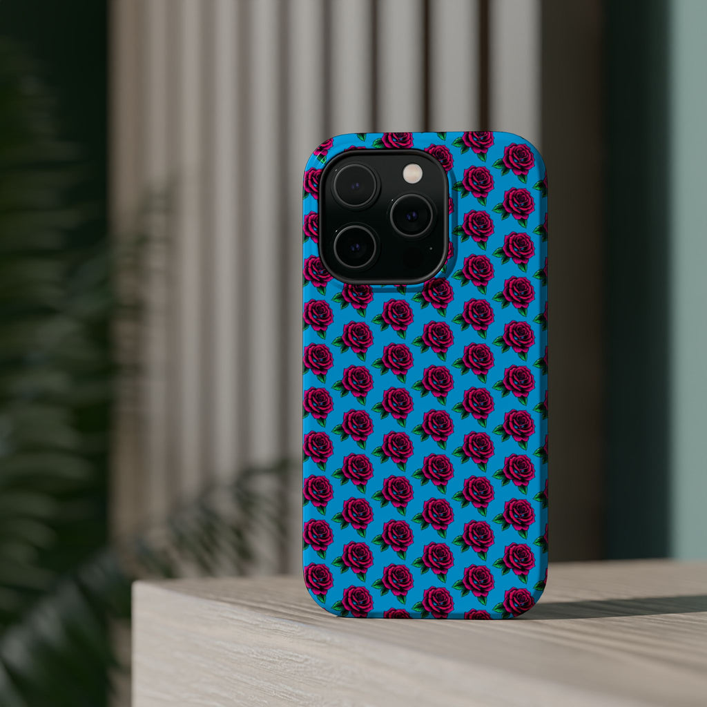 Phone Cases | Bright Rose Pattern Magnetic Impact-Resistant Case