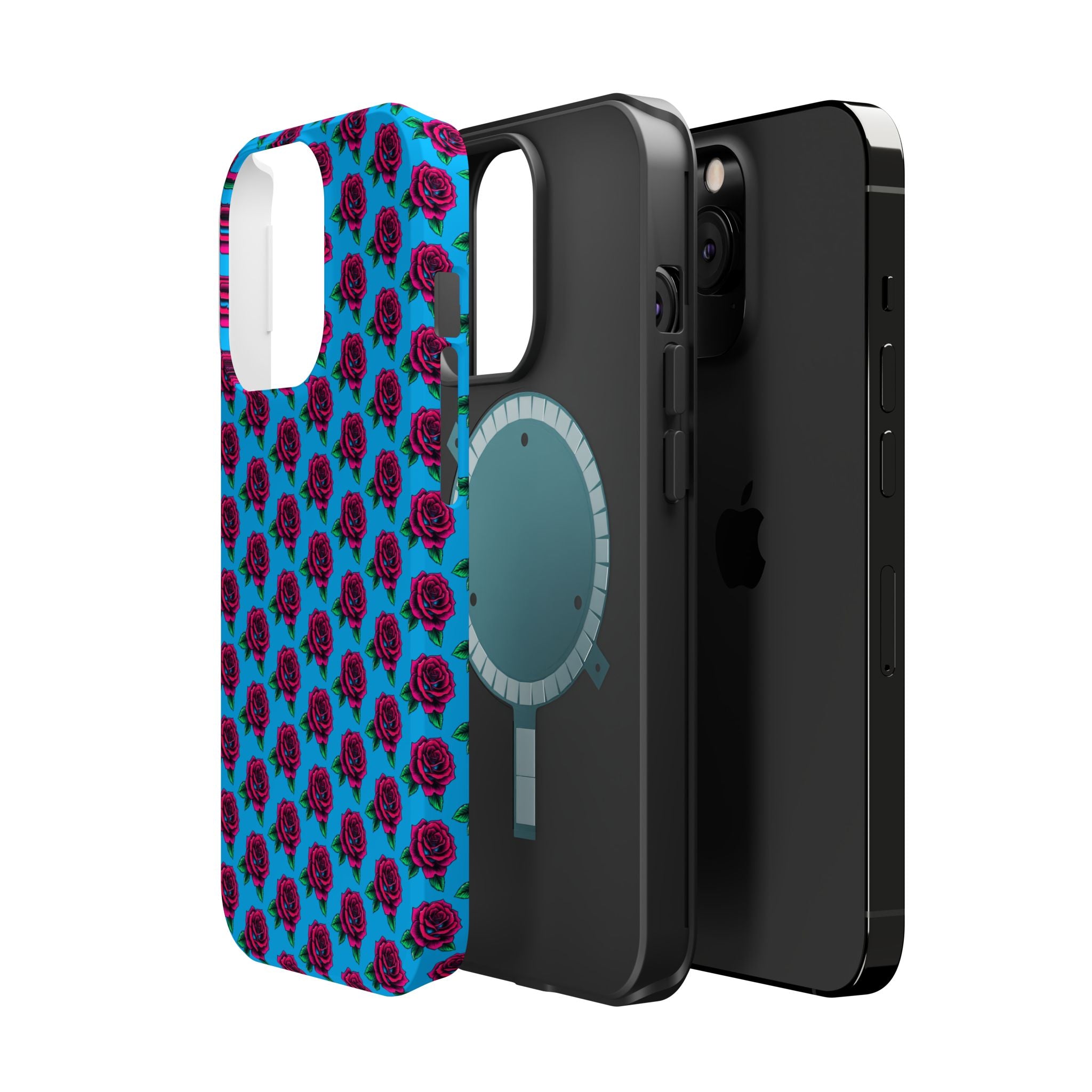 Phone Cases | Bright Rose Pattern Magnetic Impact-Resistant Case