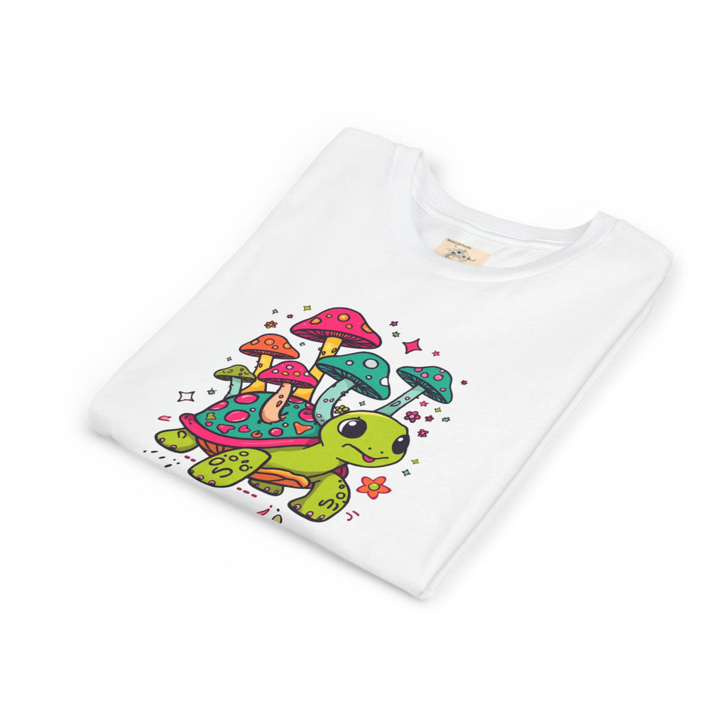 T-Shirt | Cute Turtle & Mushrooms Graphic Youth Tee – 'Print it your way'