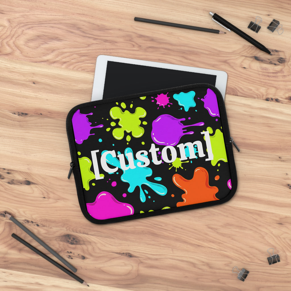Laptop Sleeve | Personalized Neon Paint Splat Protective Case