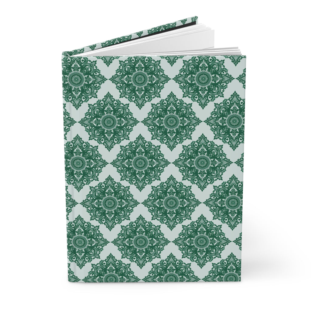 Journal | Vintage Green Lace Patterned Matte Hardcover Notebook