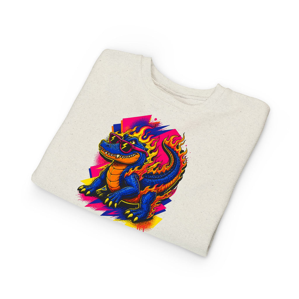 Bold Neon Alligator Sweatshirt for Tots