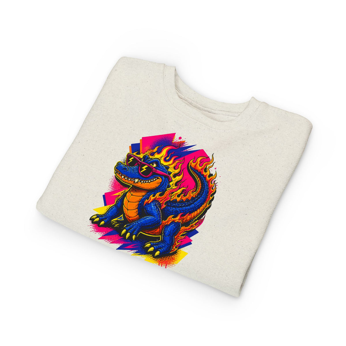Bold Neon Alligator Sweatshirt for Tots