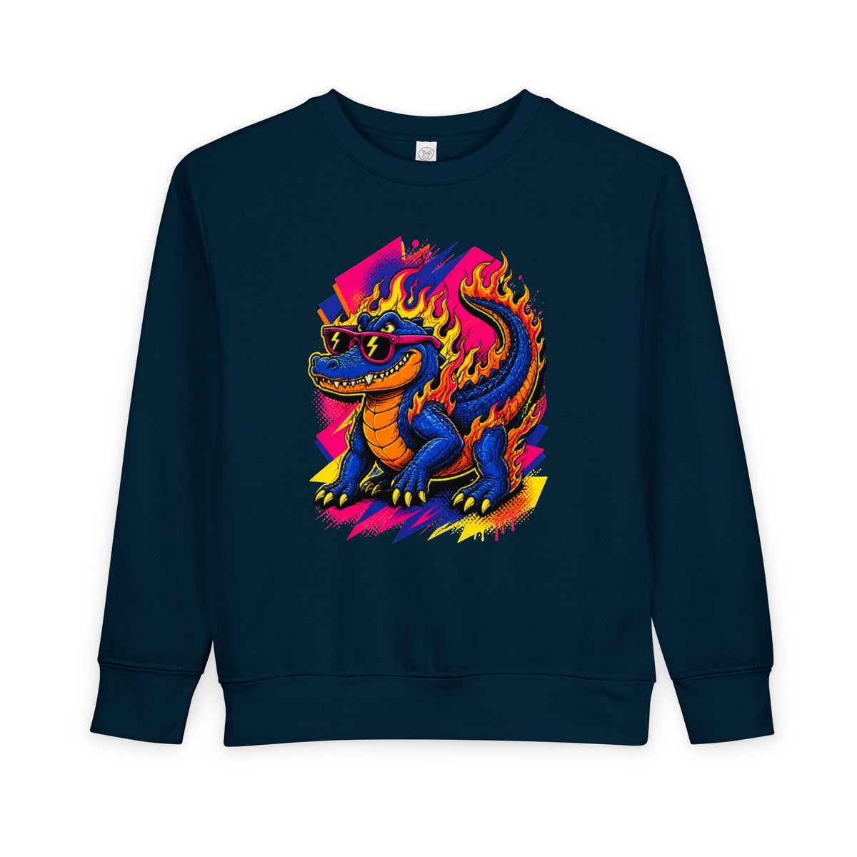 Bold Neon Alligator Sweatshirt for Tots