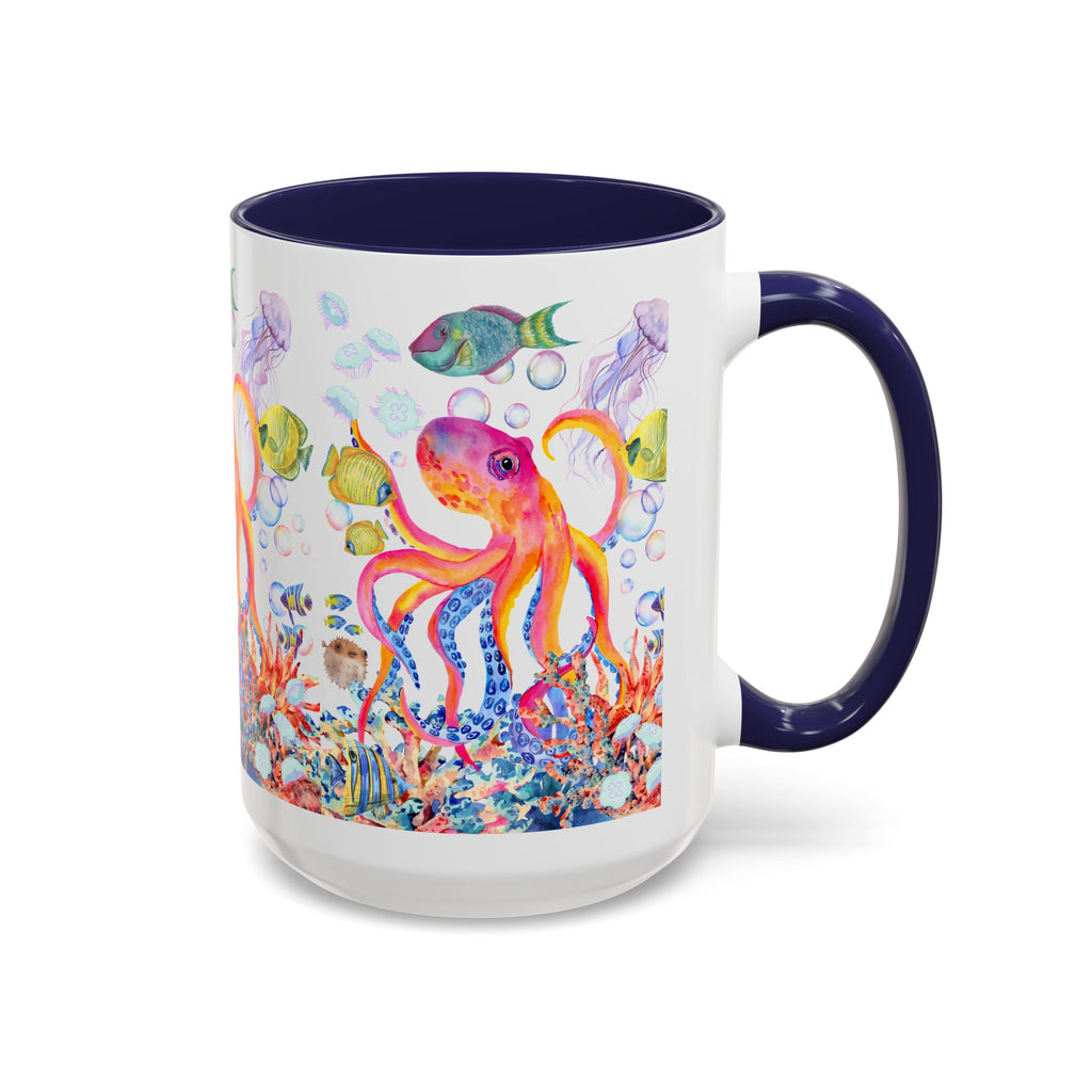 Coffee Mug | Colorful Octopus Accent Mug 11/15oz