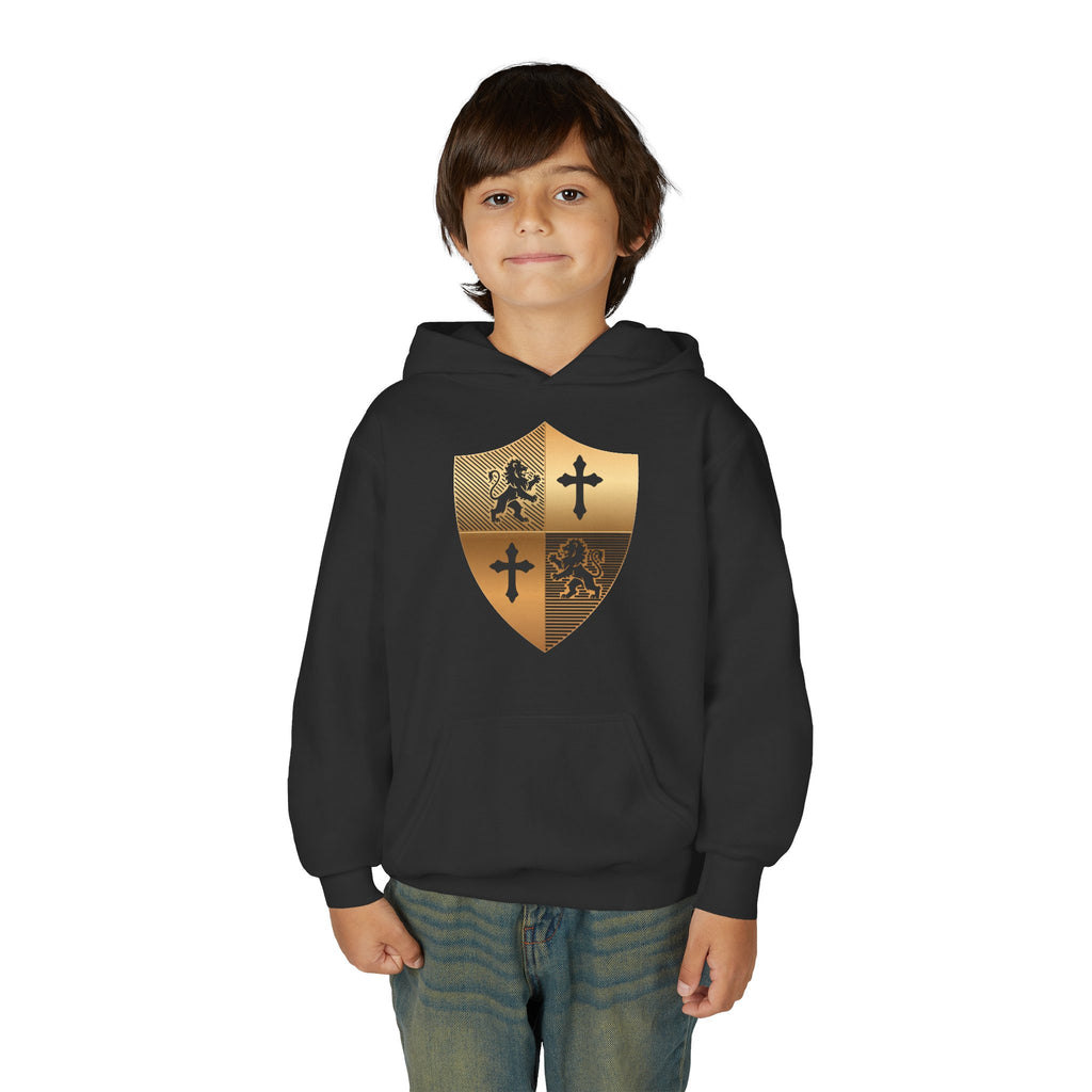 Gold Medieval Shield Crest Hoodie