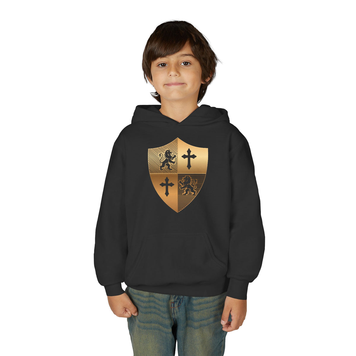 Gold Medieval Shield Crest Hoodie