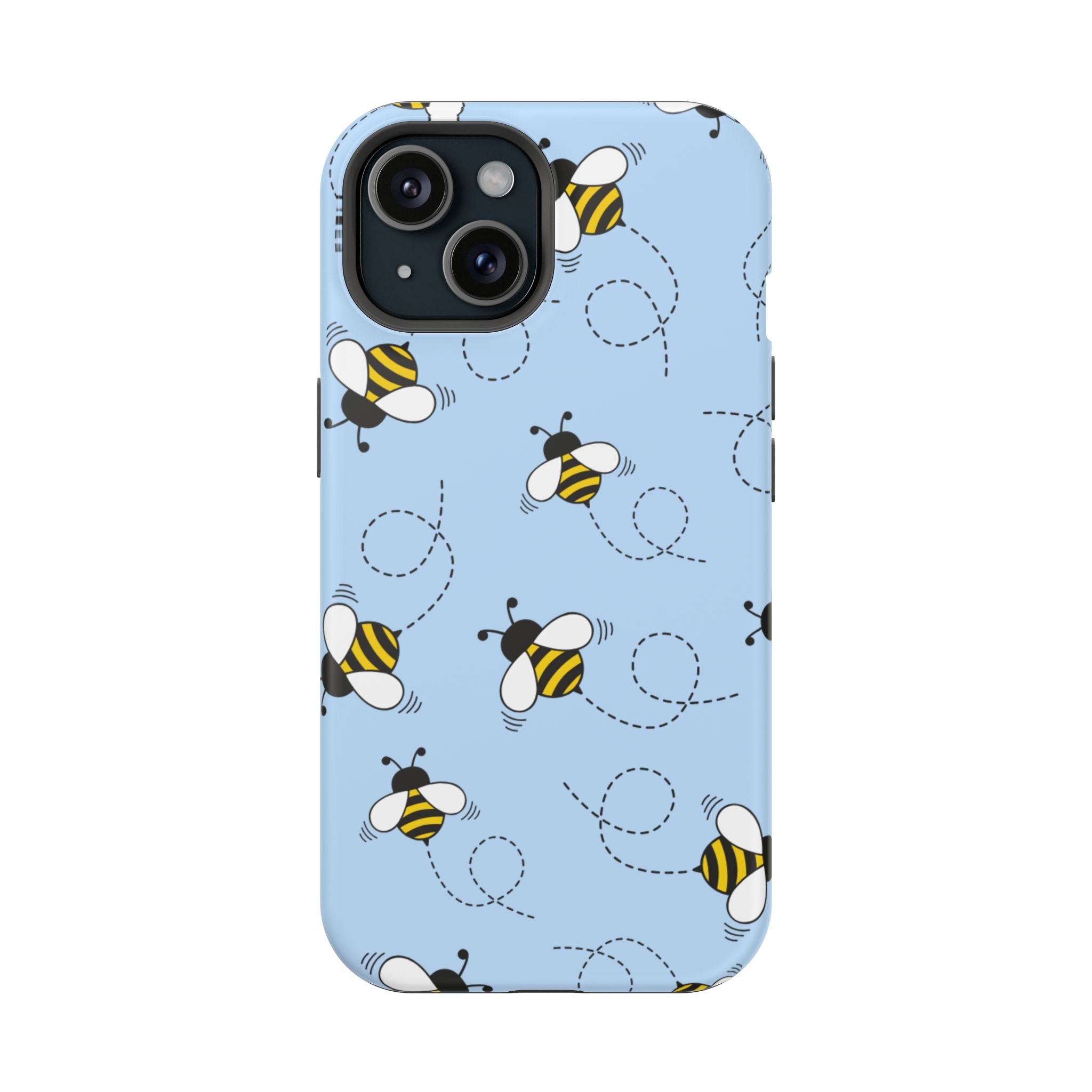 Phone Case | Sky Blue Bee Pattern Magnetic Impact-Resistant Phone Case