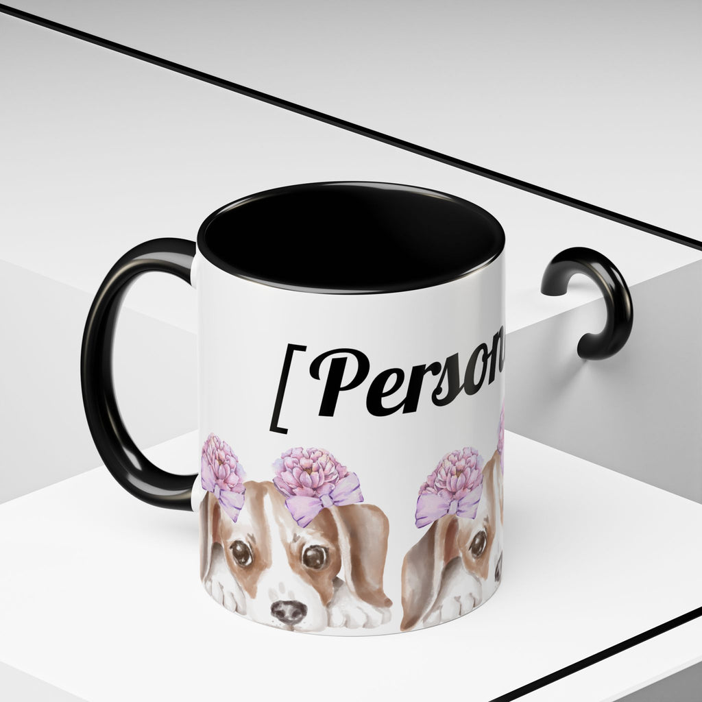 Coffee Mug | Puppy Face with Custom Script Accent Mug (11/15oz)