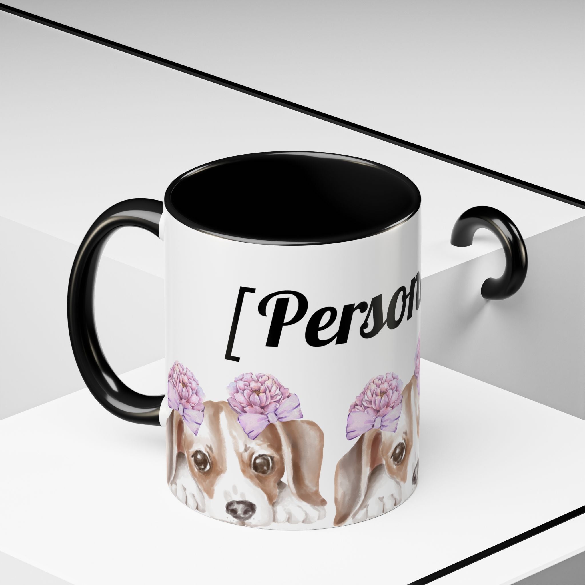 Coffee Mug | Puppy Face with Custom Script Accent Mug (11/15oz)