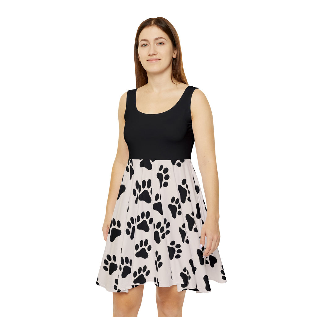 Women's Skater Dress | Cute Dog Paw Print Tank Dress
