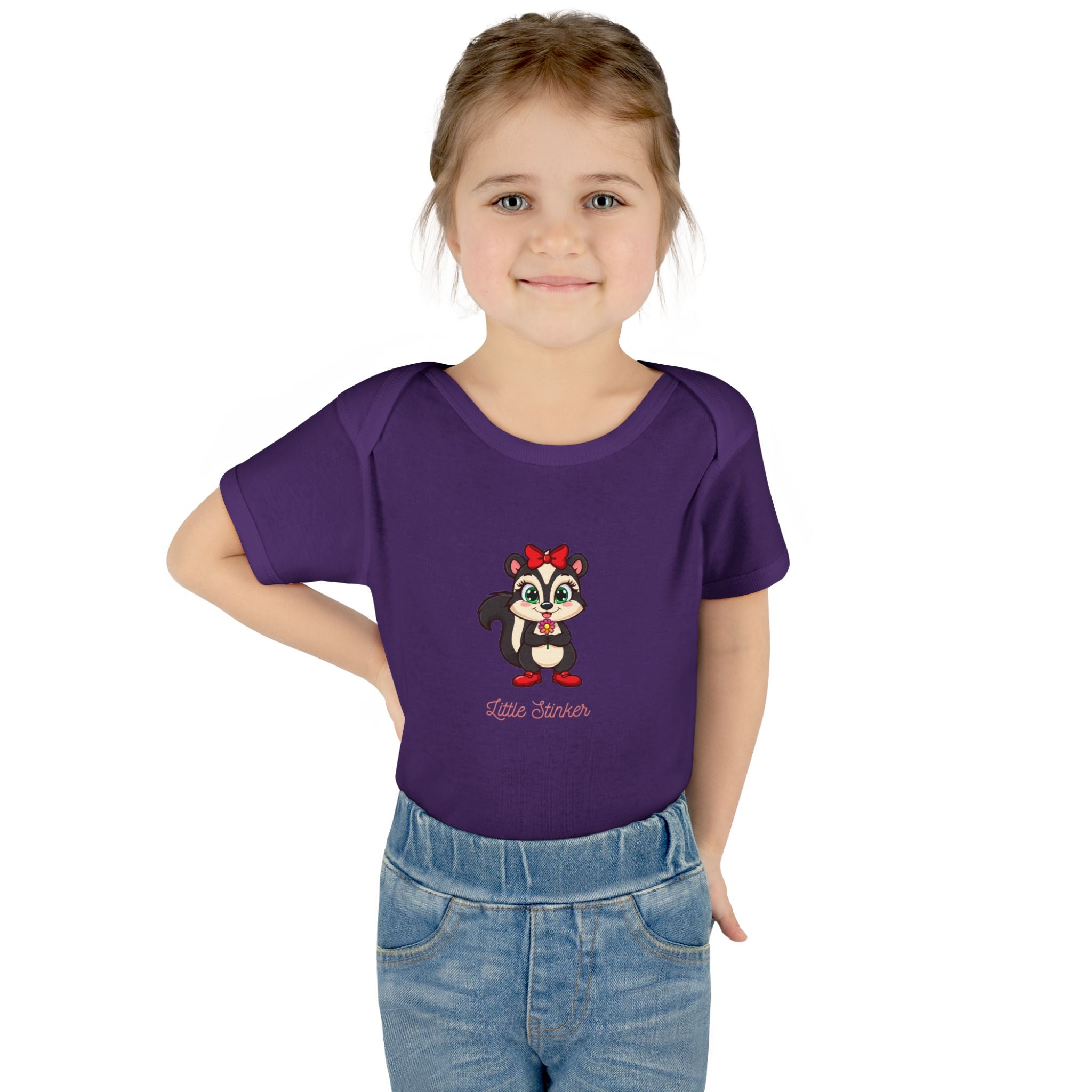 Baby Bodysuit | Cute Skunk Cartoon 'Little Stinker' Graphic Infant Onesie