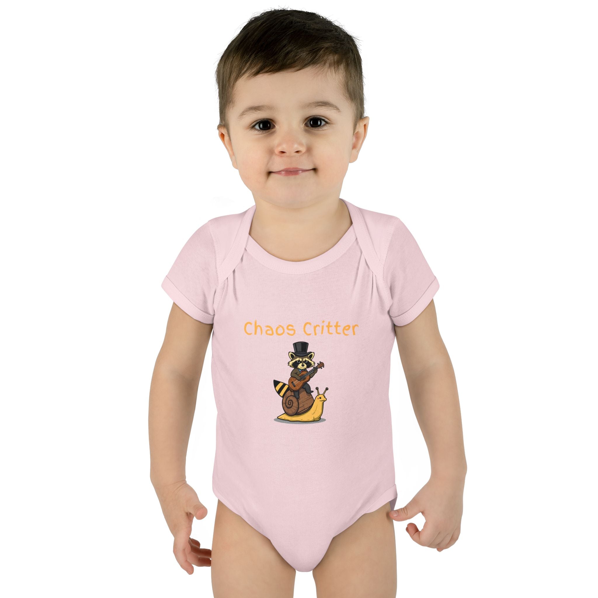 Baby Bodysuit | 'Chaos Critter' Playful Racoon Baby Onesie