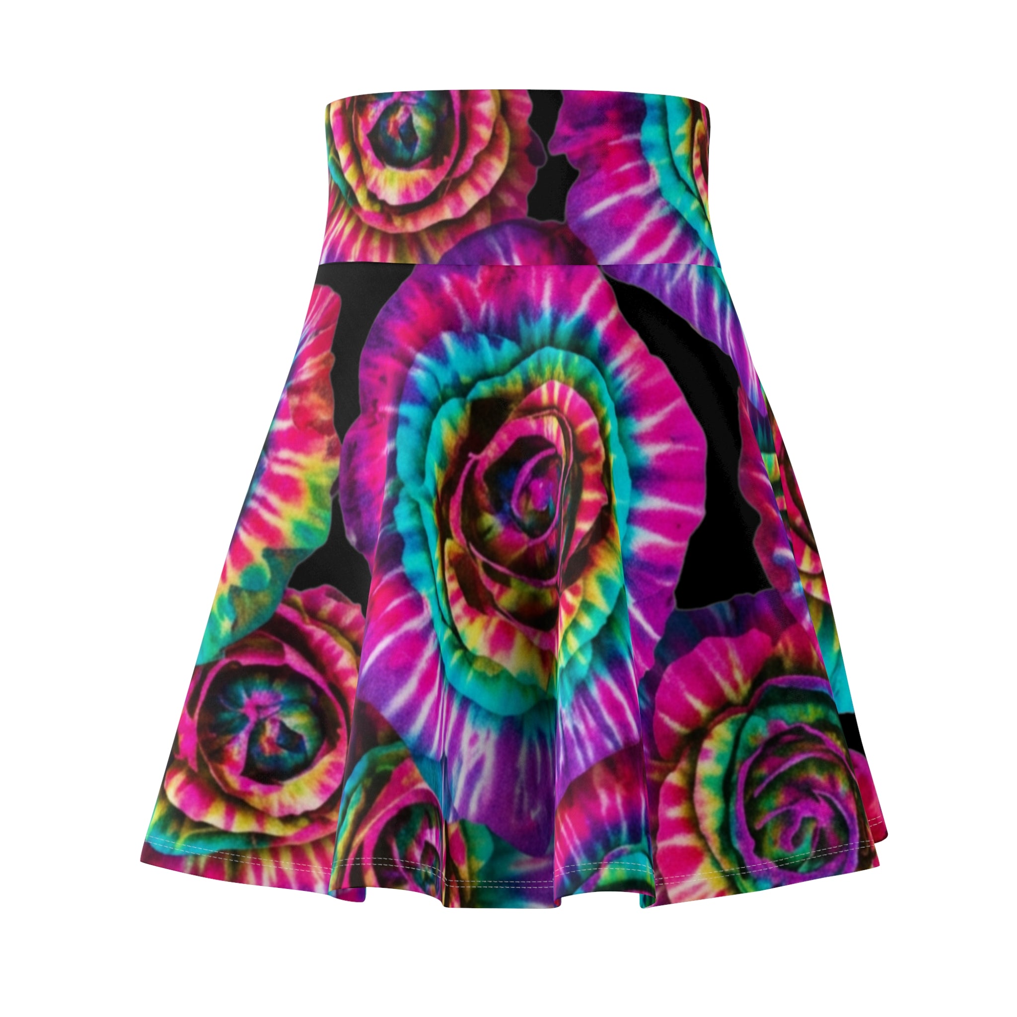 Women's Skater Skirt | Vibrant Tie-Dye Rose Skirt