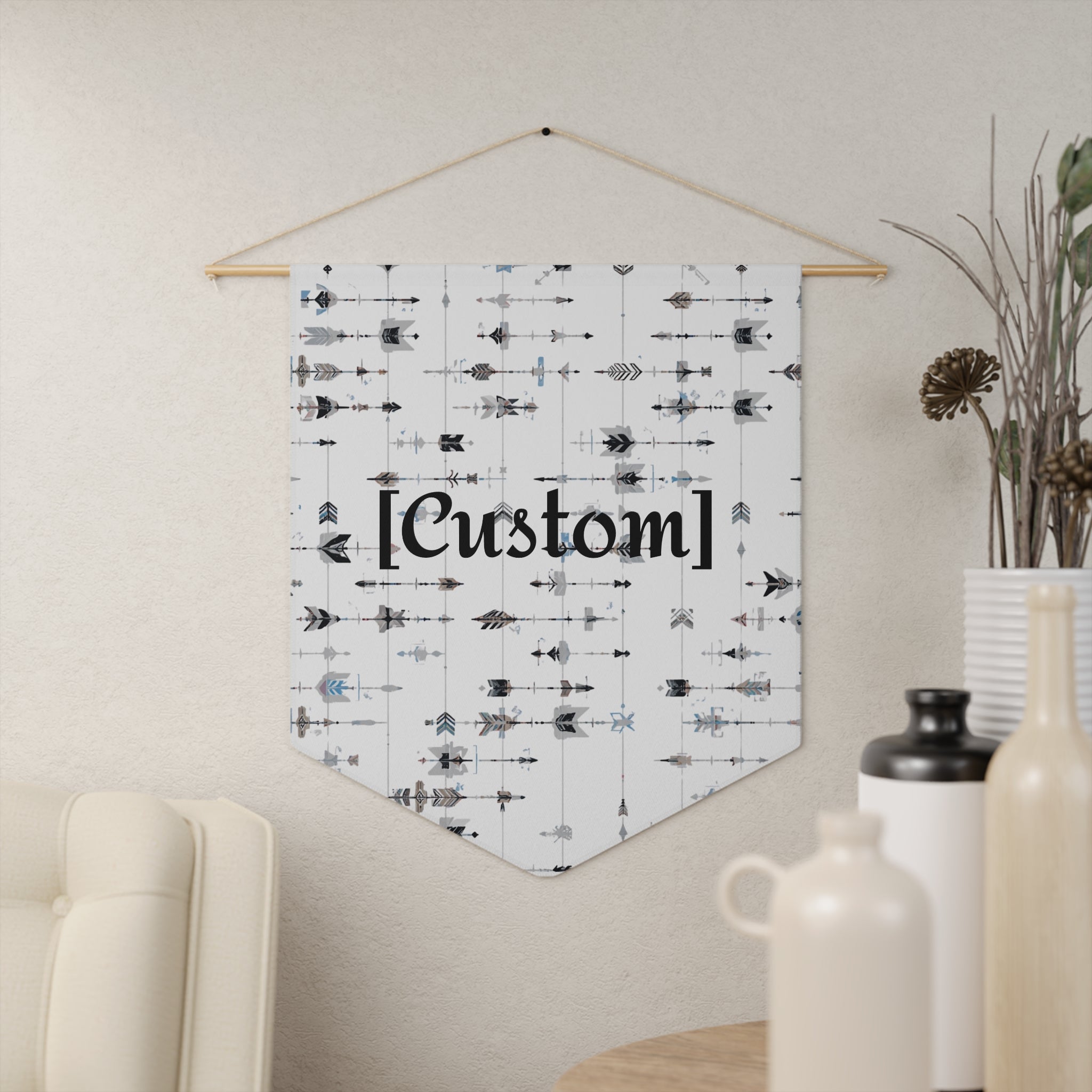 Pennant Banner | Personalized Arrow Pattern Wall Flag for Nursery, Office, or Dorm Décor