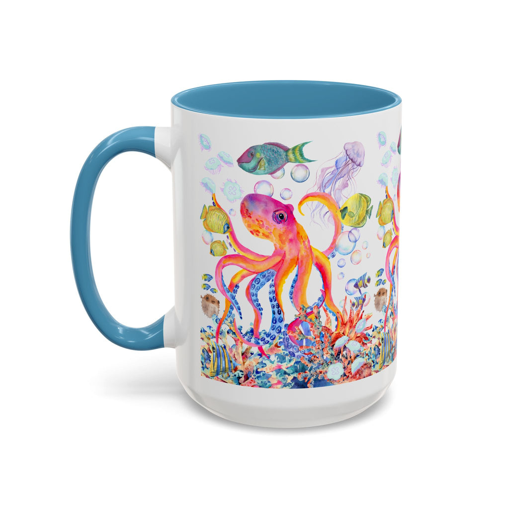 Coffee Mug | Colorful Octopus Accent Mug 11/15oz