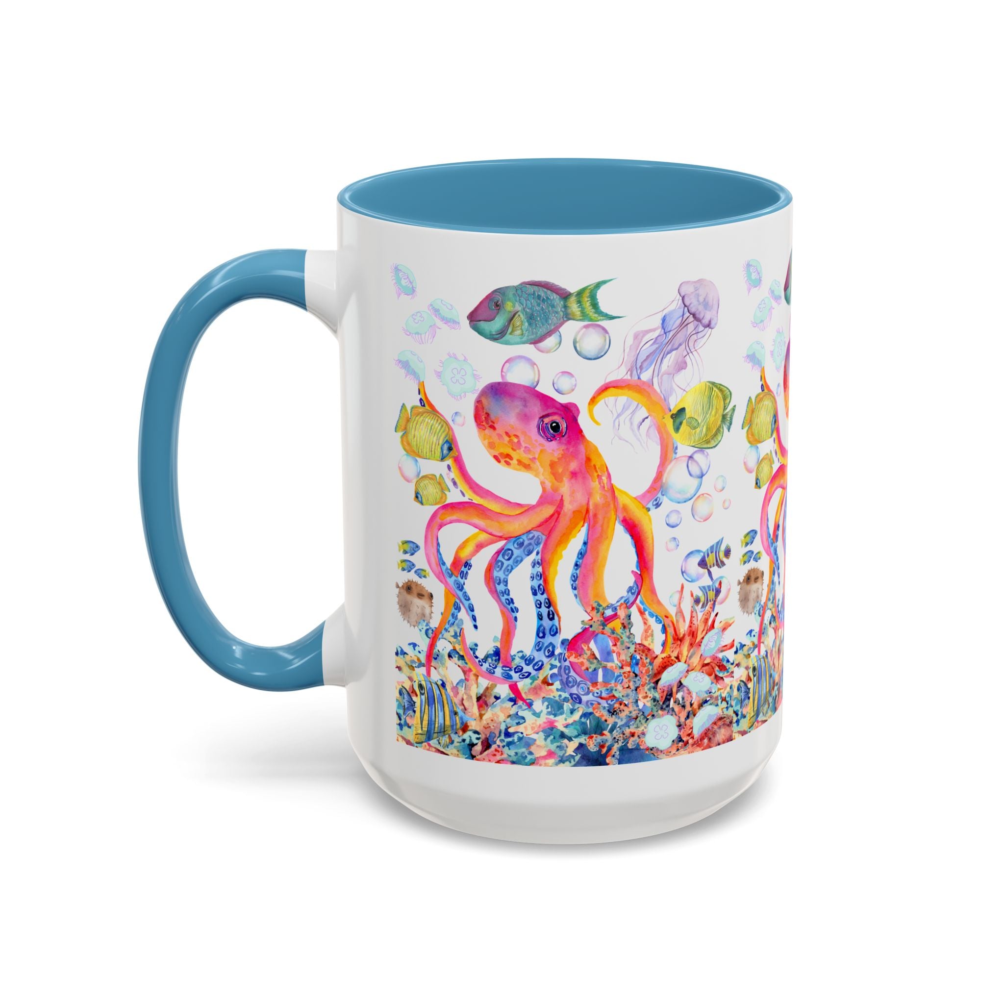 Coffee Mug | Colorful Octopus Accent Mug 11/15oz