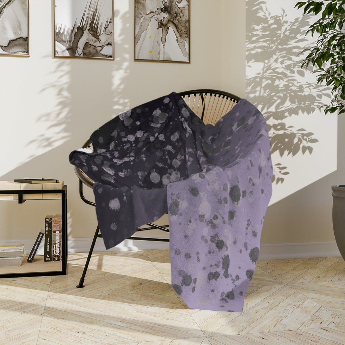 Soft Lavender Splatter Microfiber Throw
