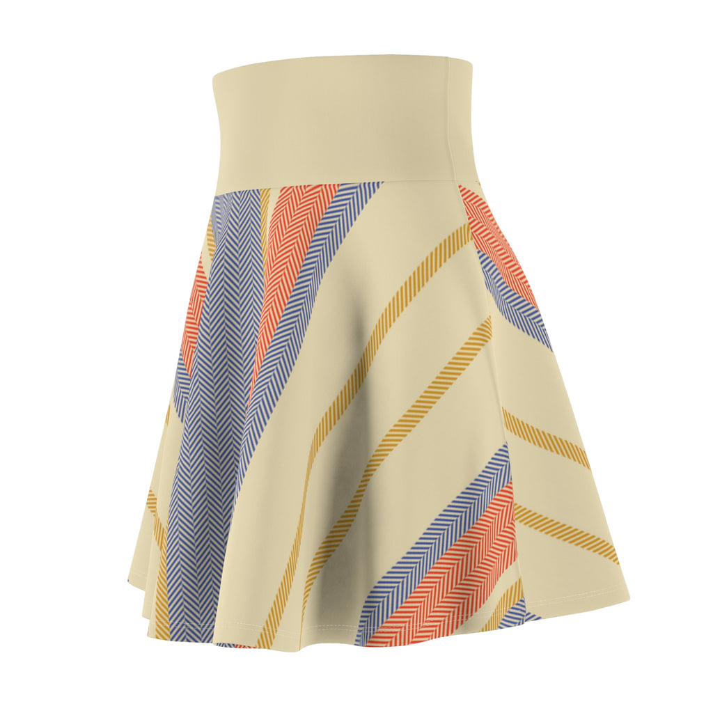 Women's Skater Skirt | Pastel Boho A-Line Striped Skirt