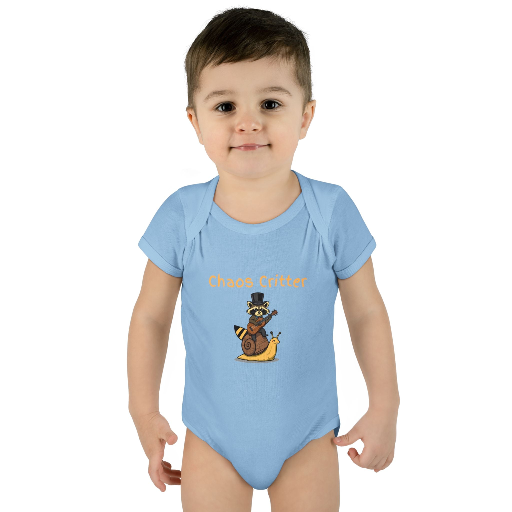Baby Bodysuit | 'Chaos Critter' Playful Racoon Baby Onesie
