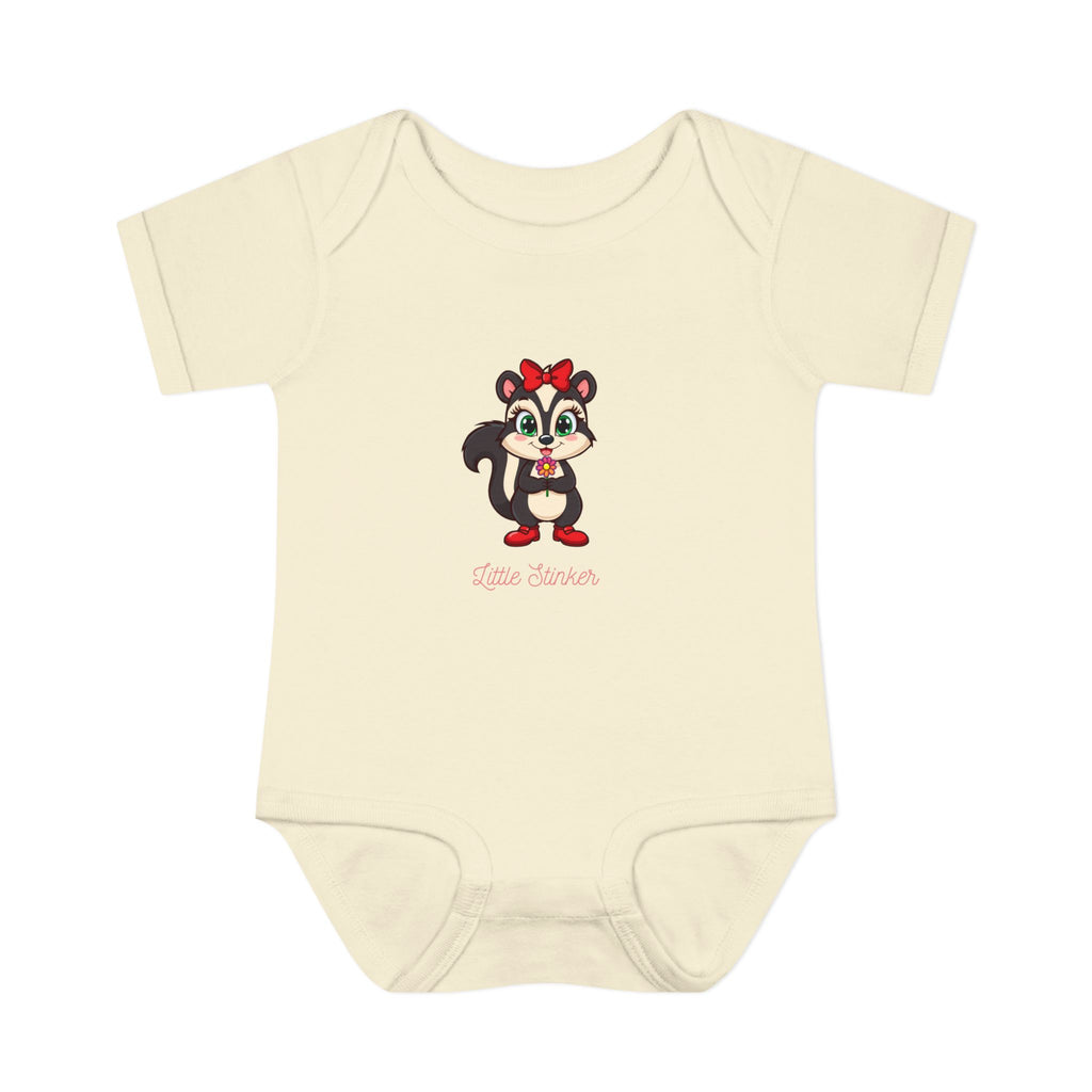 Baby Bodysuit | Cute Skunk Cartoon 'Little Stinker' Graphic Infant Onesie