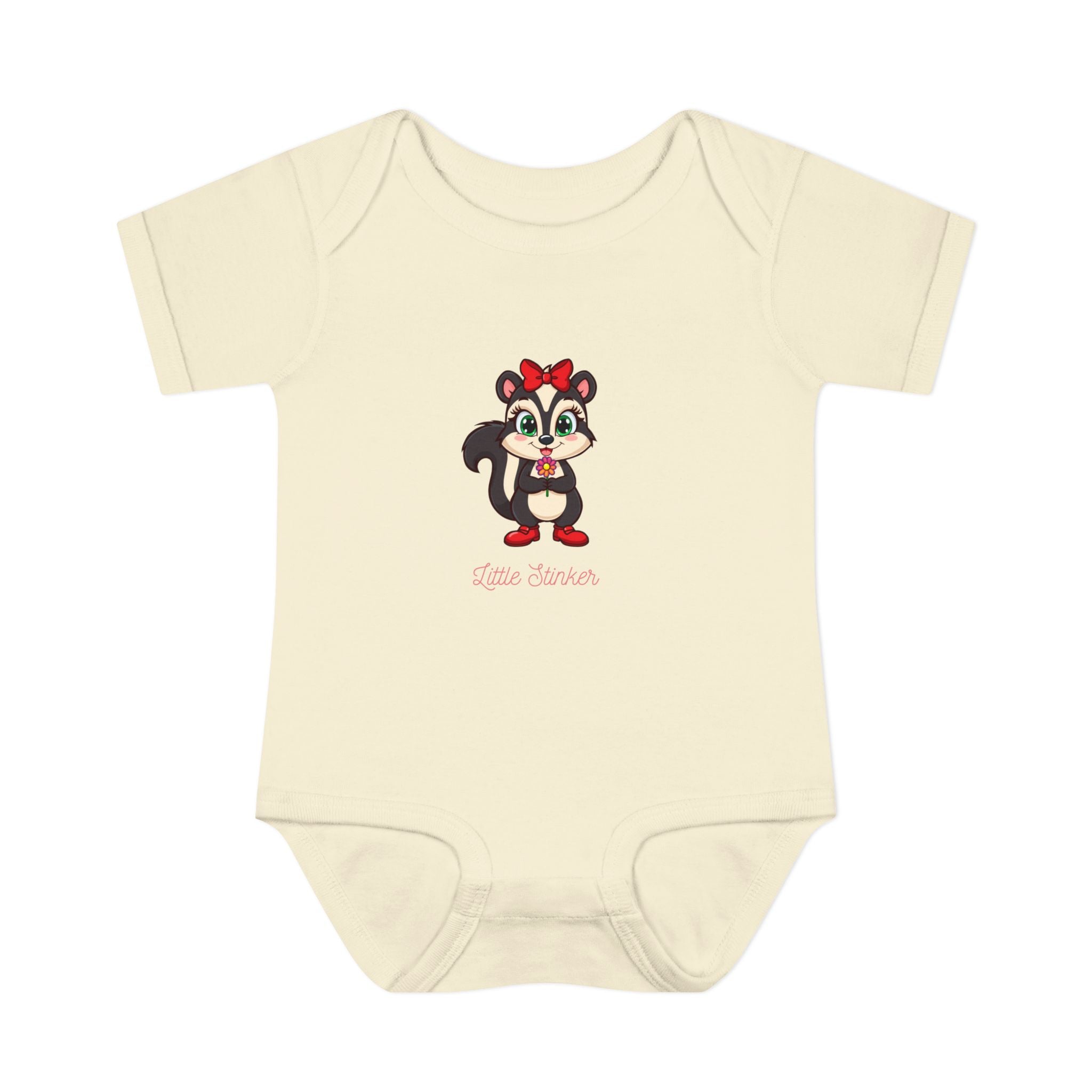 Baby Bodysuit | Cute Skunk Cartoon 'Little Stinker' Graphic Infant Onesie