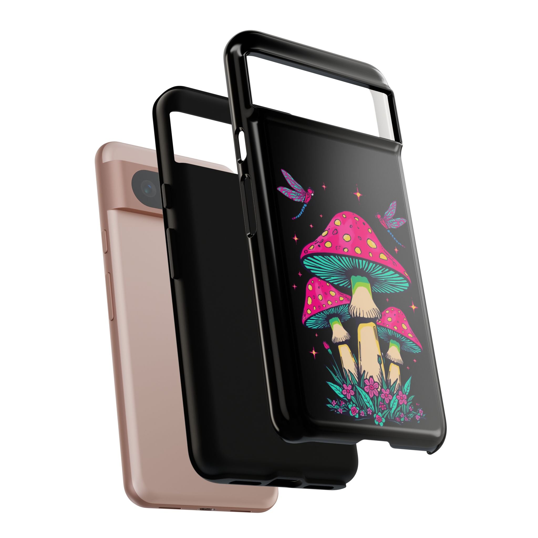 Phone Cases | Colorful Mushroom and Dragonfly Print Tough Case