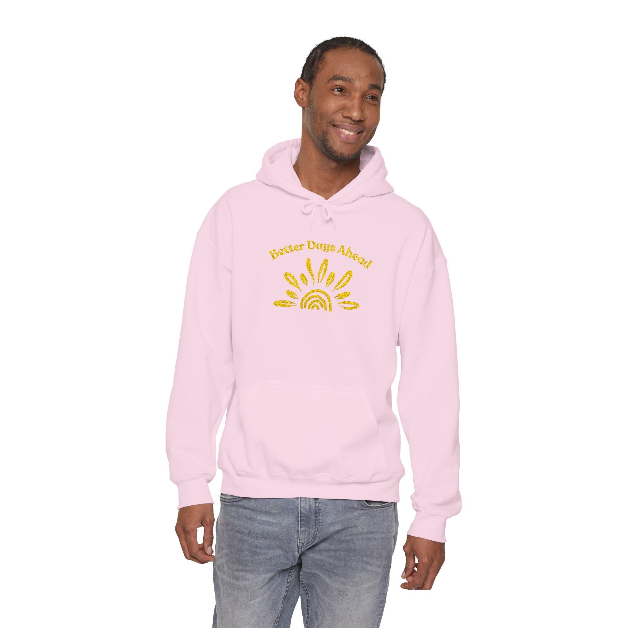 Hoodie | ‘Better Days Ahead’ Above a Sunrise  Embroidered Graphic