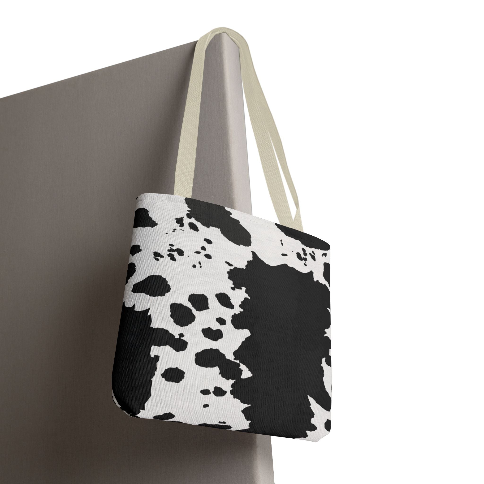 Tote Bag | Black & White Cow Print Patterned Shoulder Tote