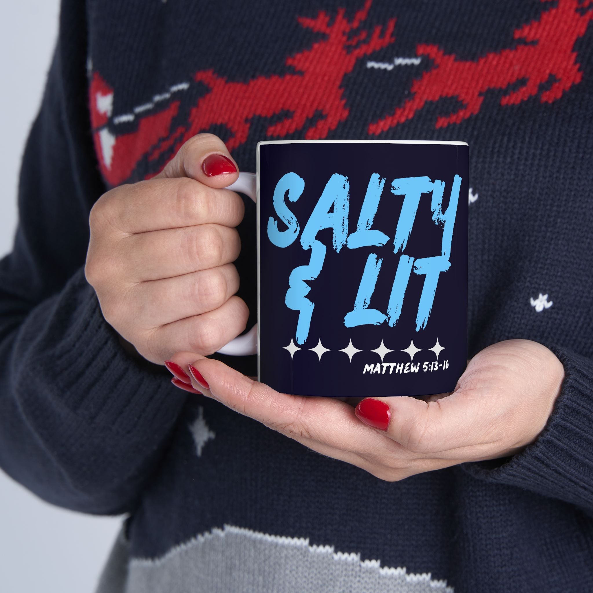 Coffee Mug | 'Salty & Lit' Script Ceramic Cup