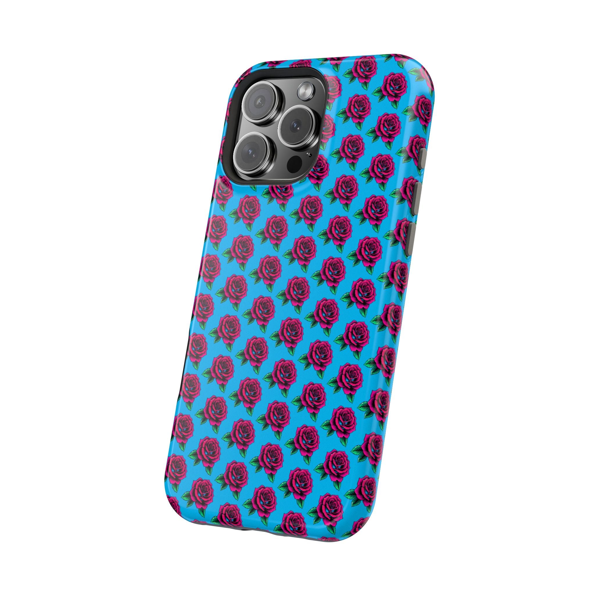 Phone Cases | Bright Rose Pattern Magnetic Impact-Resistant Case