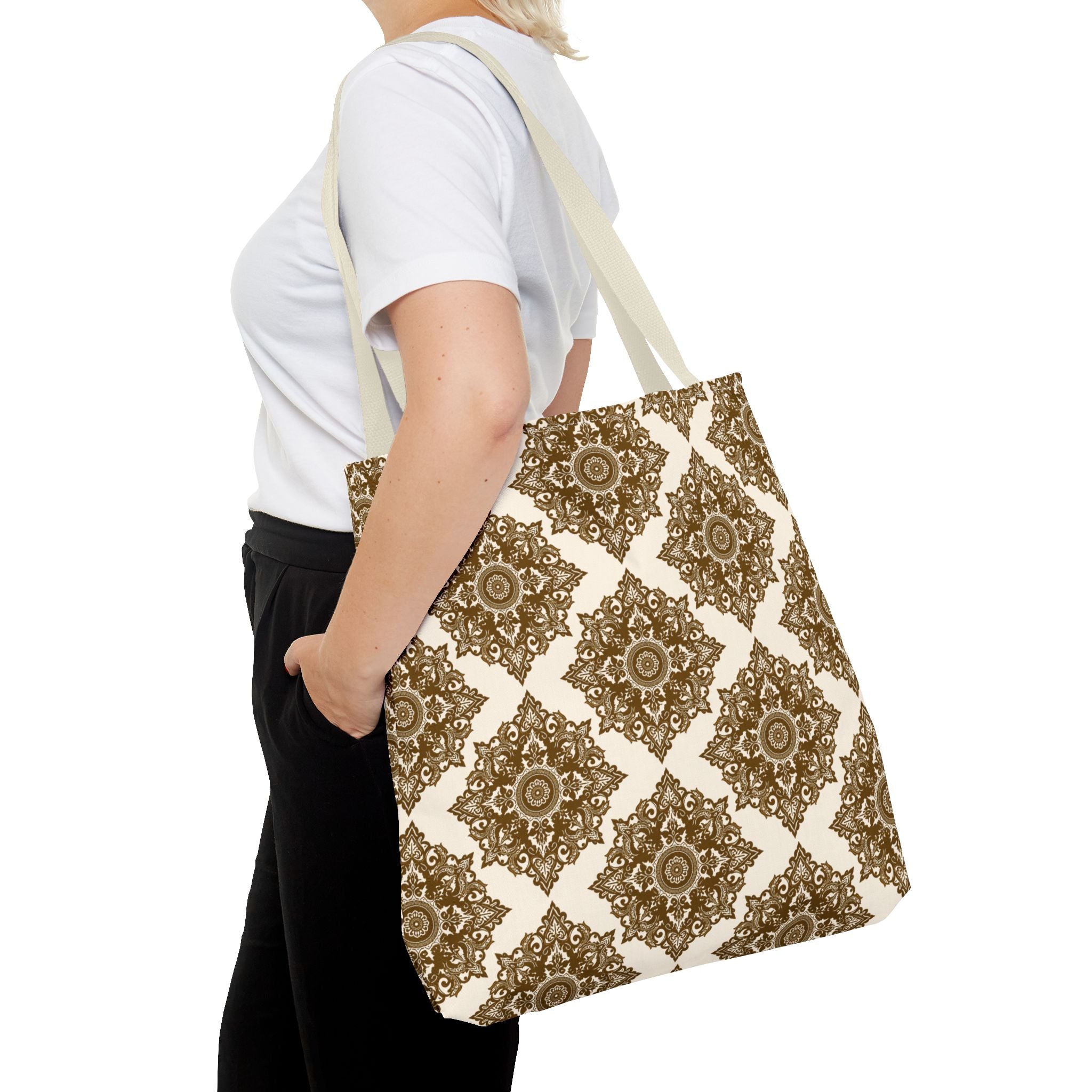 Tote Bag | Boho Gold Medallion Pattern