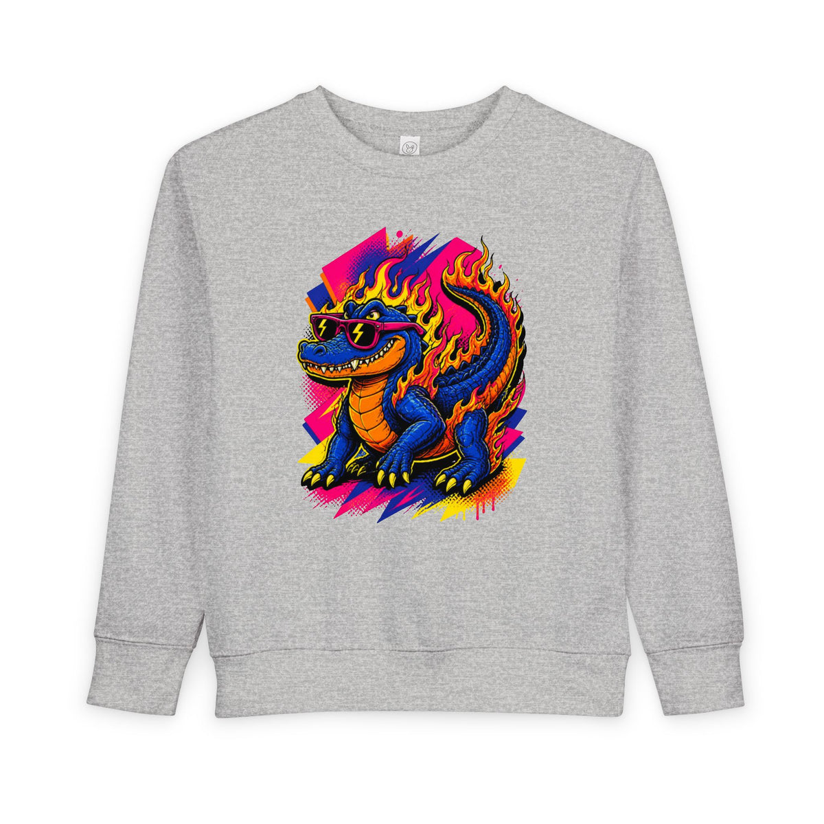 Bold Neon Alligator Sweatshirt for Tots