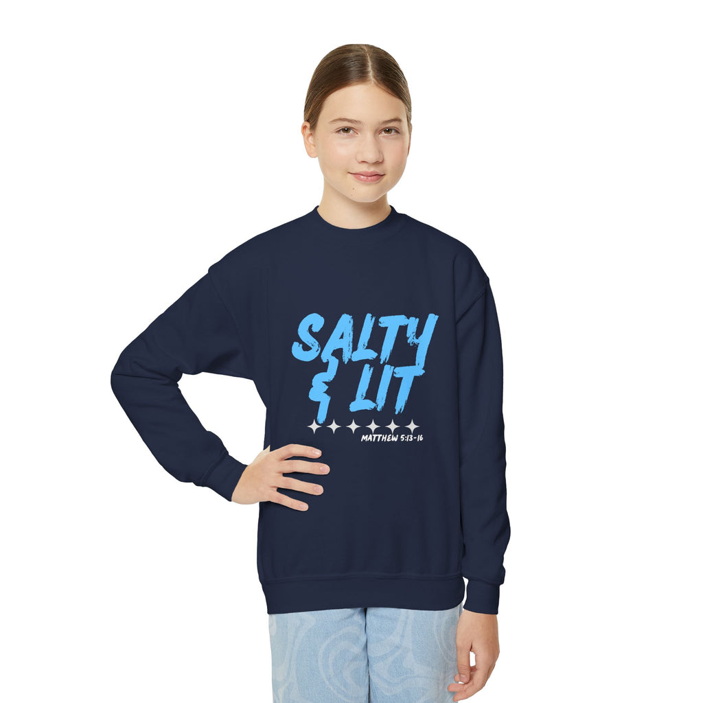 “Salty & Lit” Christian Graphic Sweatshirt