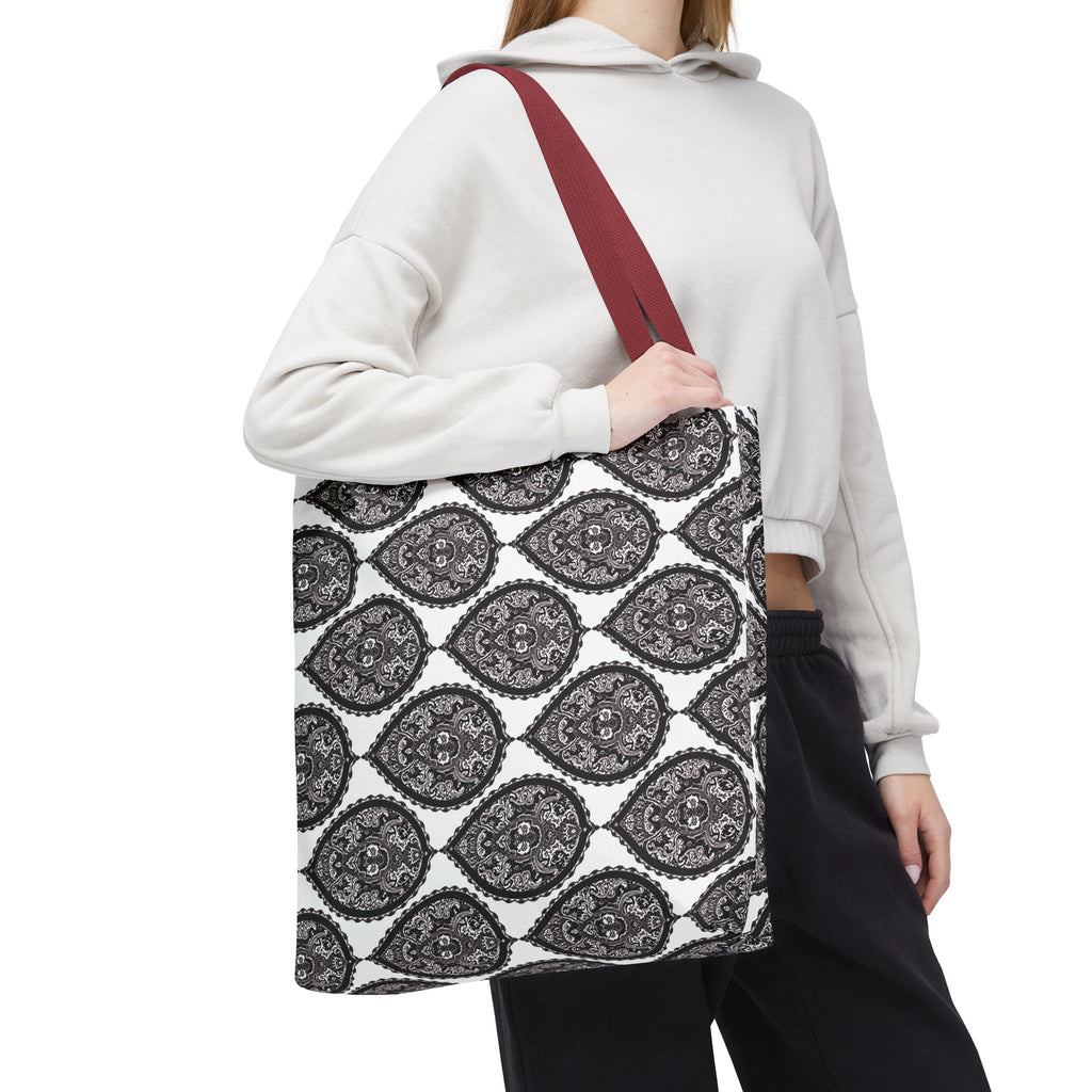 Tote Bag | Black & White Paisley Pattern