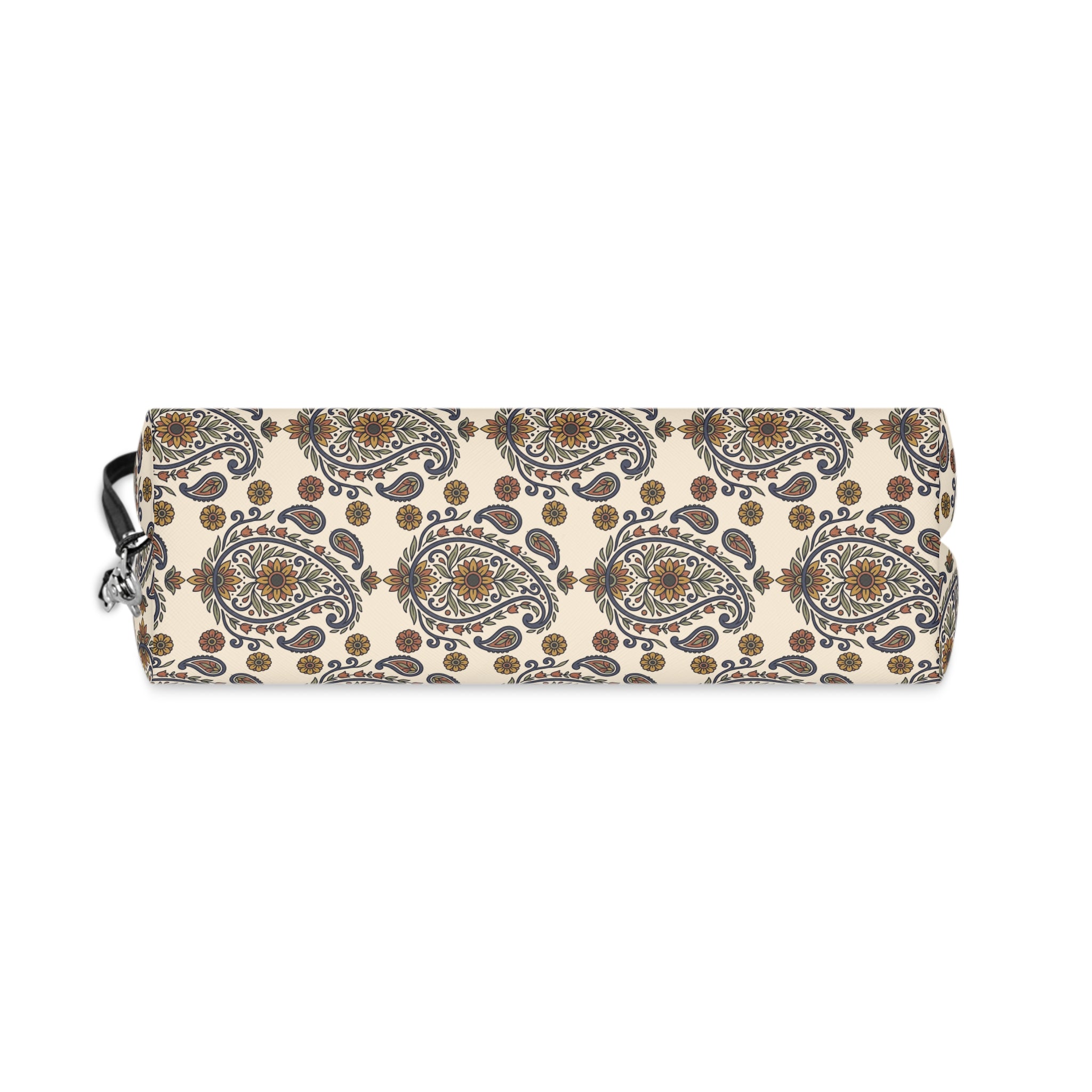 Cosmetic Pouch | Beige Classic Floral Paisley Makeup Bag