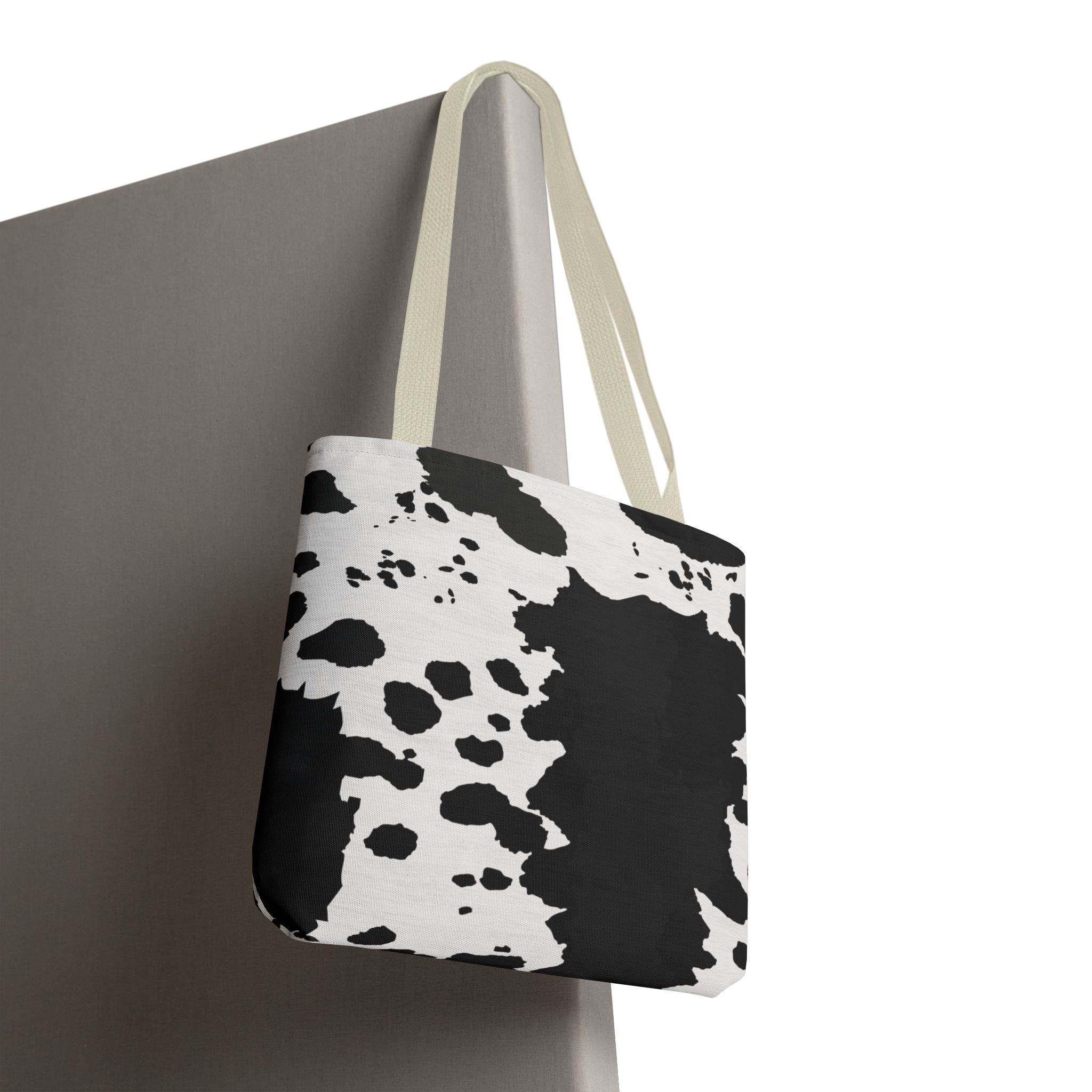 Tote Bag | Black & White Cow Print Patterned Shoulder Tote