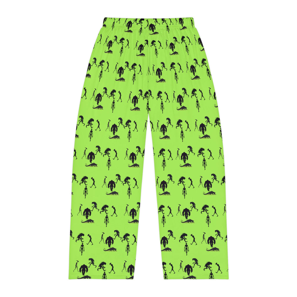 Pajama Pants | Neon Cryptid Lovers Silhouette Men's Lounge Pants