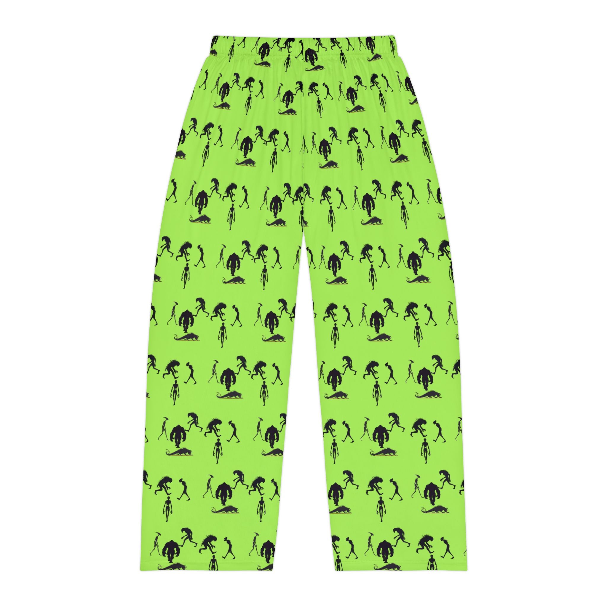 Pajama Pants | Neon Cryptid Lovers Silhouette Men's Lounge Pants
