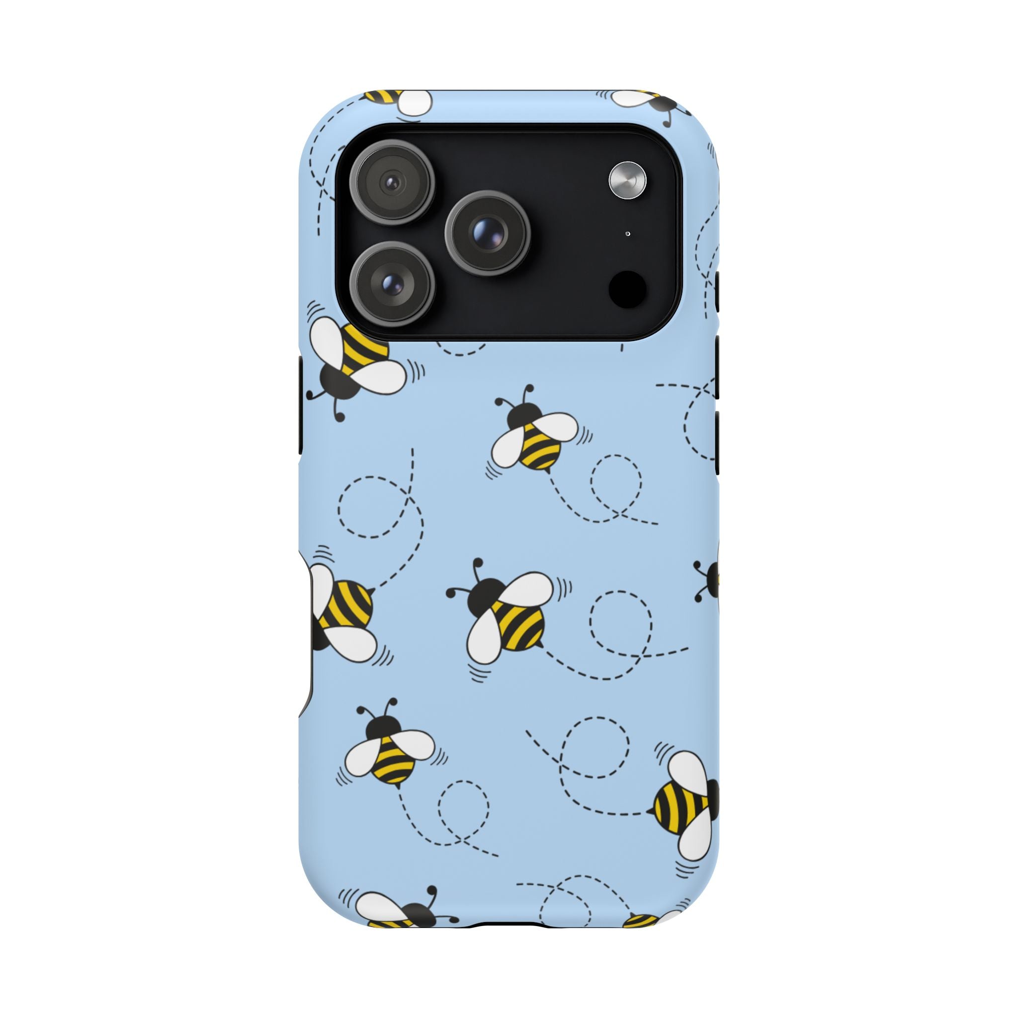 Phone Case | Sky Blue Bee Pattern Magnetic Impact-Resistant Phone Case